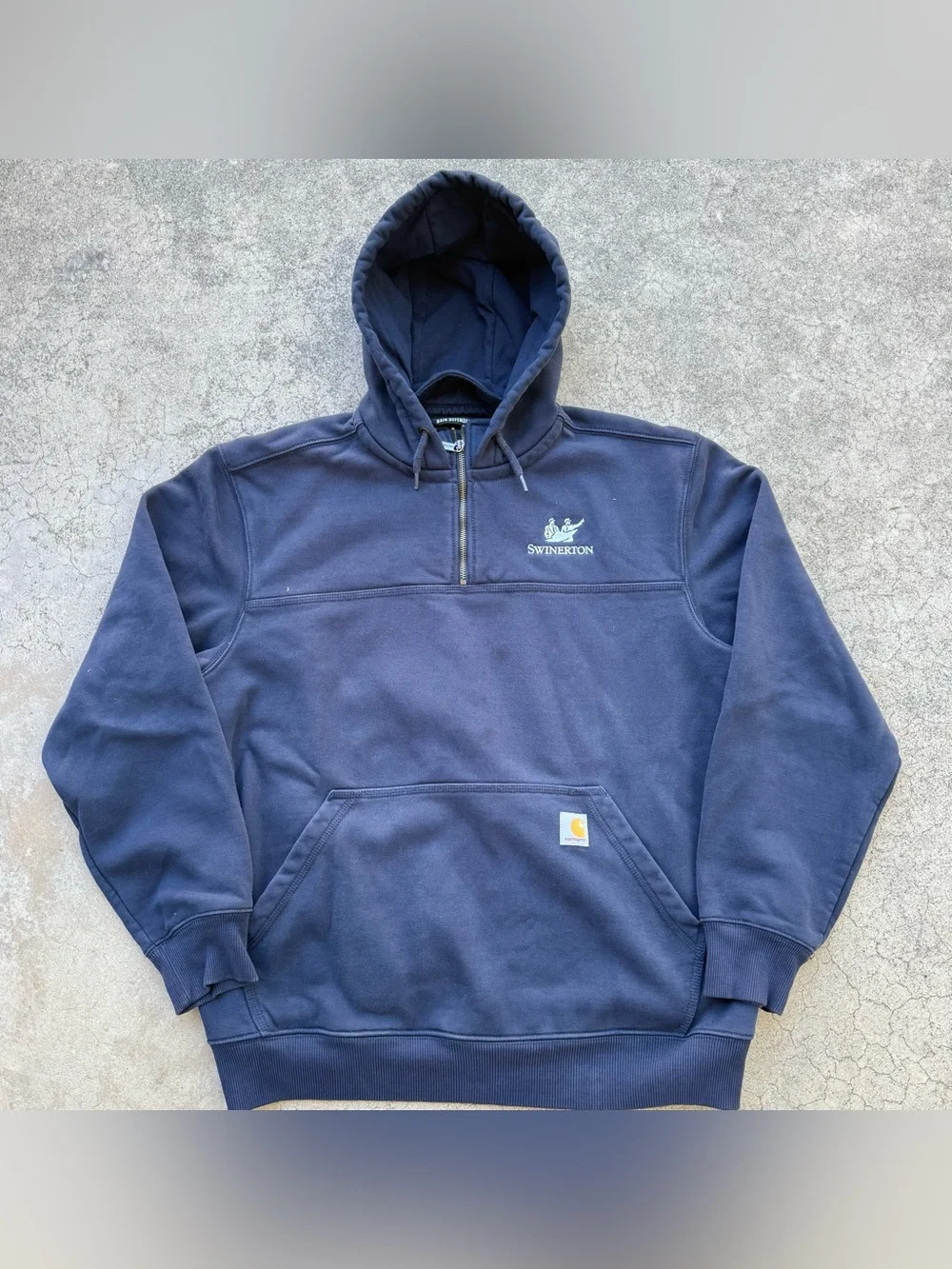 Carhartt Rain Defender 1/4 Zip Pullover Navy Blue Hoodie Sweater